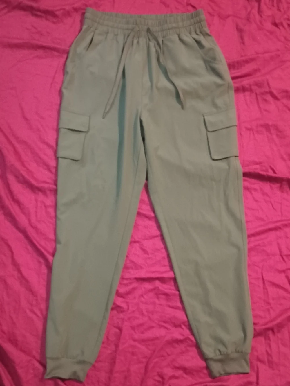 Ci Sono Womans Olive Green Cargo Joggers w/ Drawstring & Pockets Size S Like New